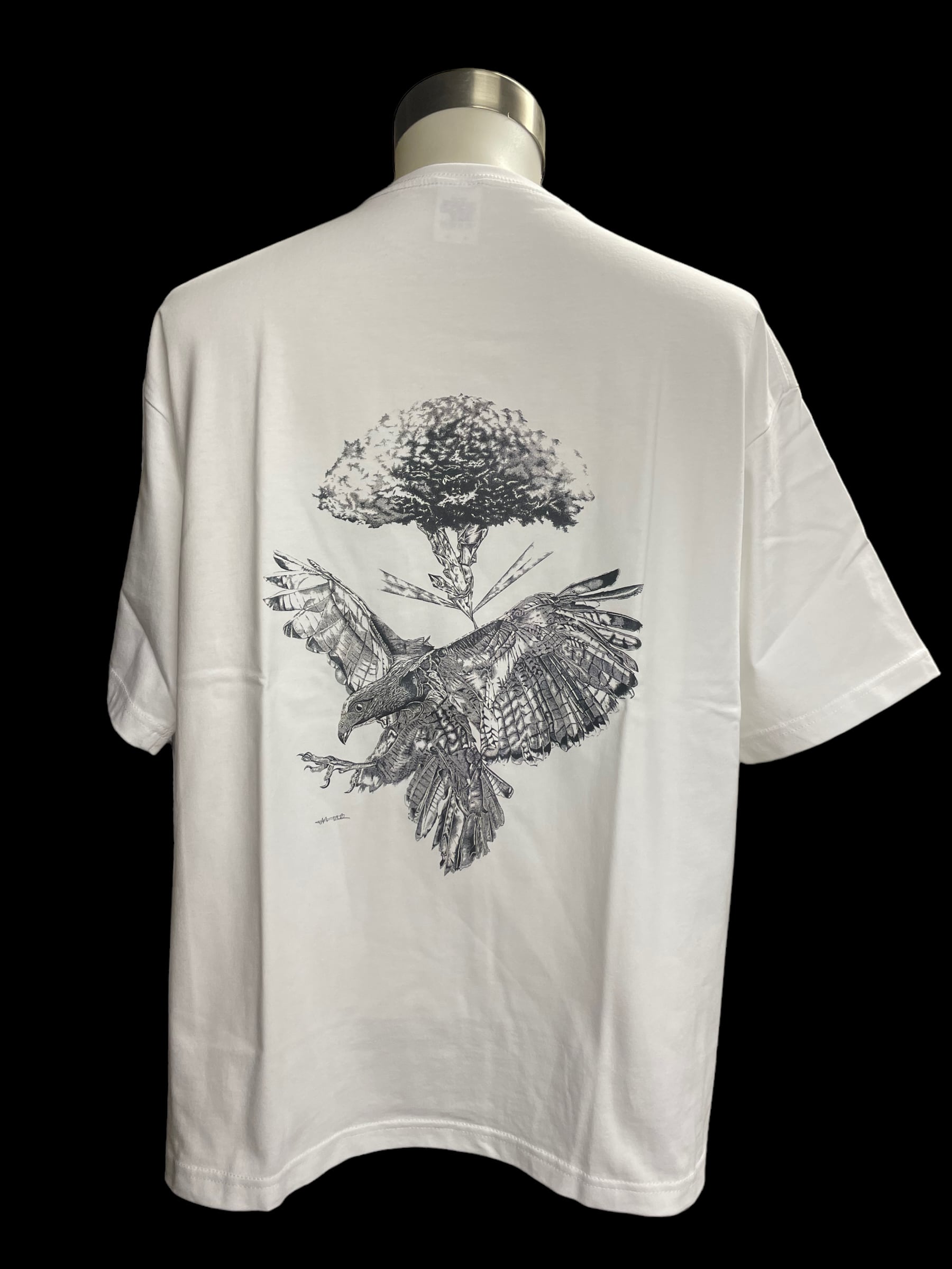 点描画Tシャツ 「隼」 バックプリント ビッグシルエット