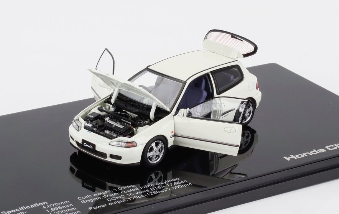 新品 希少！1/43 LDC ホンダ シビックEG6 SiR ホワイト ミニカー 1/43 ホンダ シビック LCD-MODEL 1/43 HONDA CIVIC SIR II