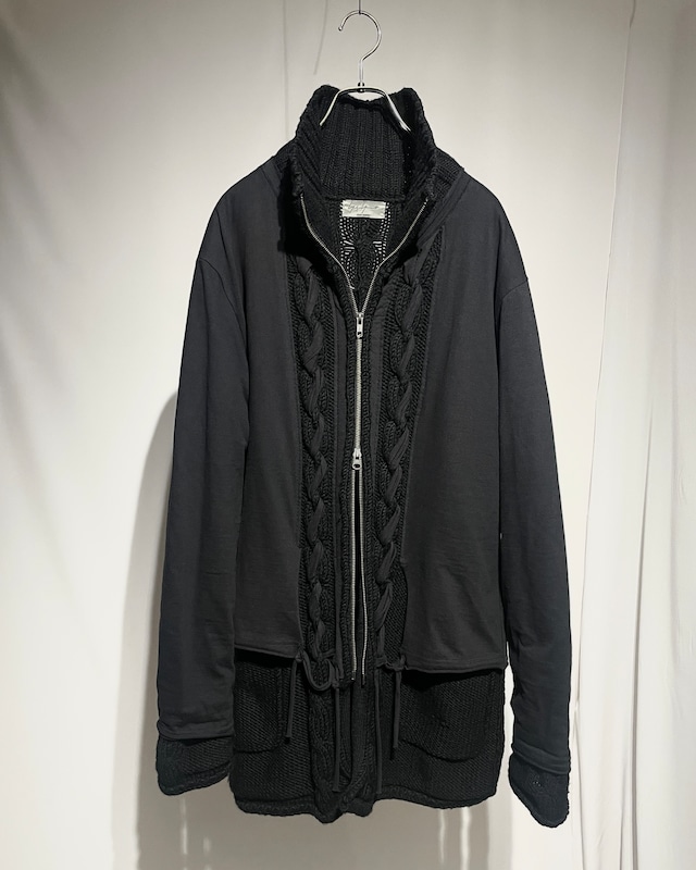 F/W2016 Yohji Yamamoto POUR HOMME - Layered Knit Zip Jacket