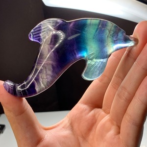 2.極上☆超透明！多彩な色合い☆イルカフローライト置物