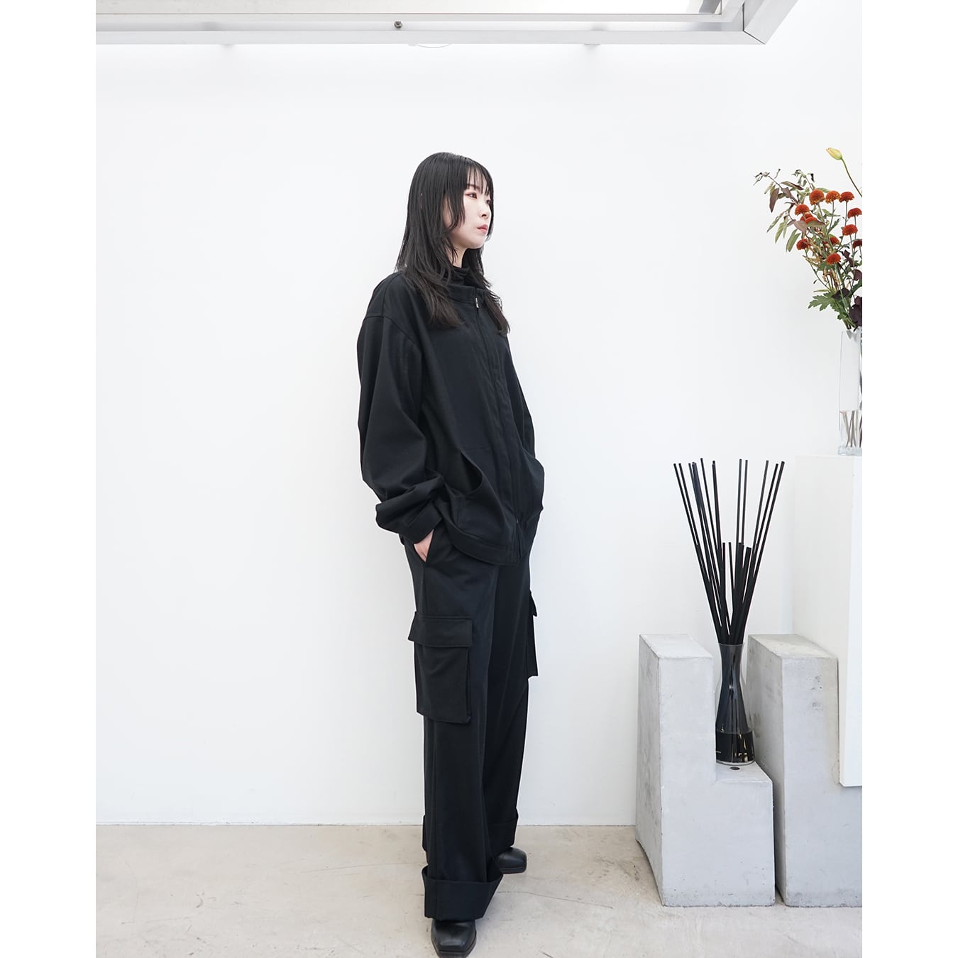 kujaku] (クジャク) J-974 Luxury Blend Oversized Zip Jacket ver.YN