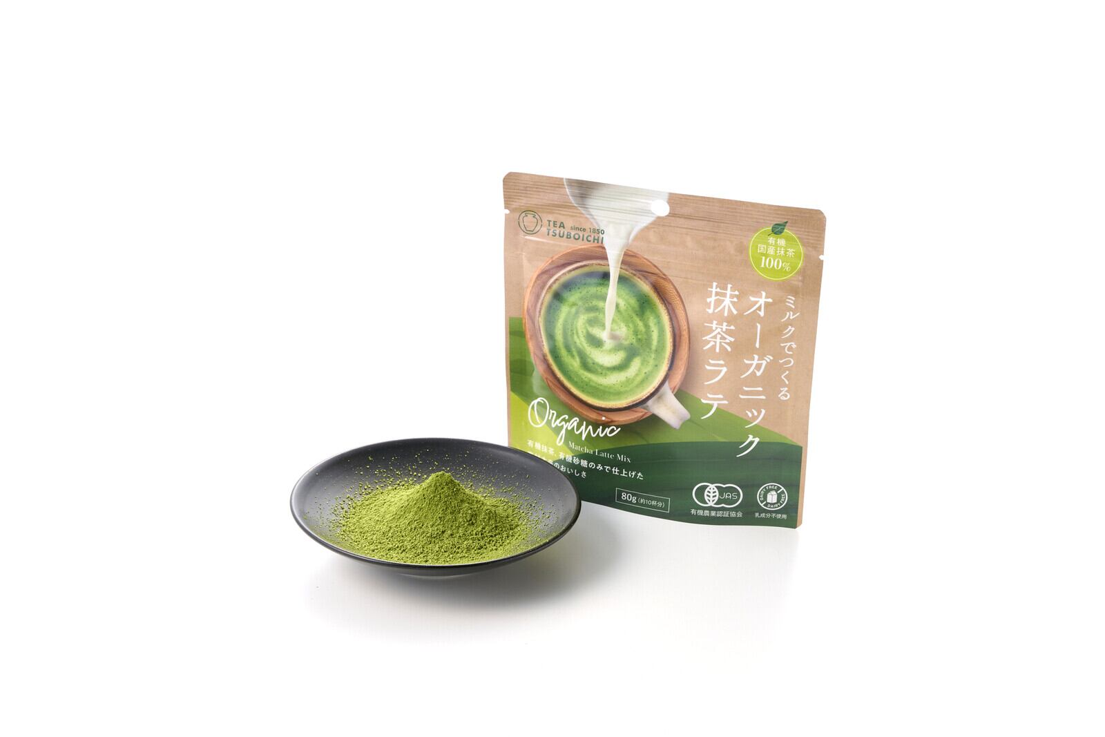 つぼ市製茶本舗】ミルクでつくるオーガニック抹茶ラテ 80g（有機抹茶