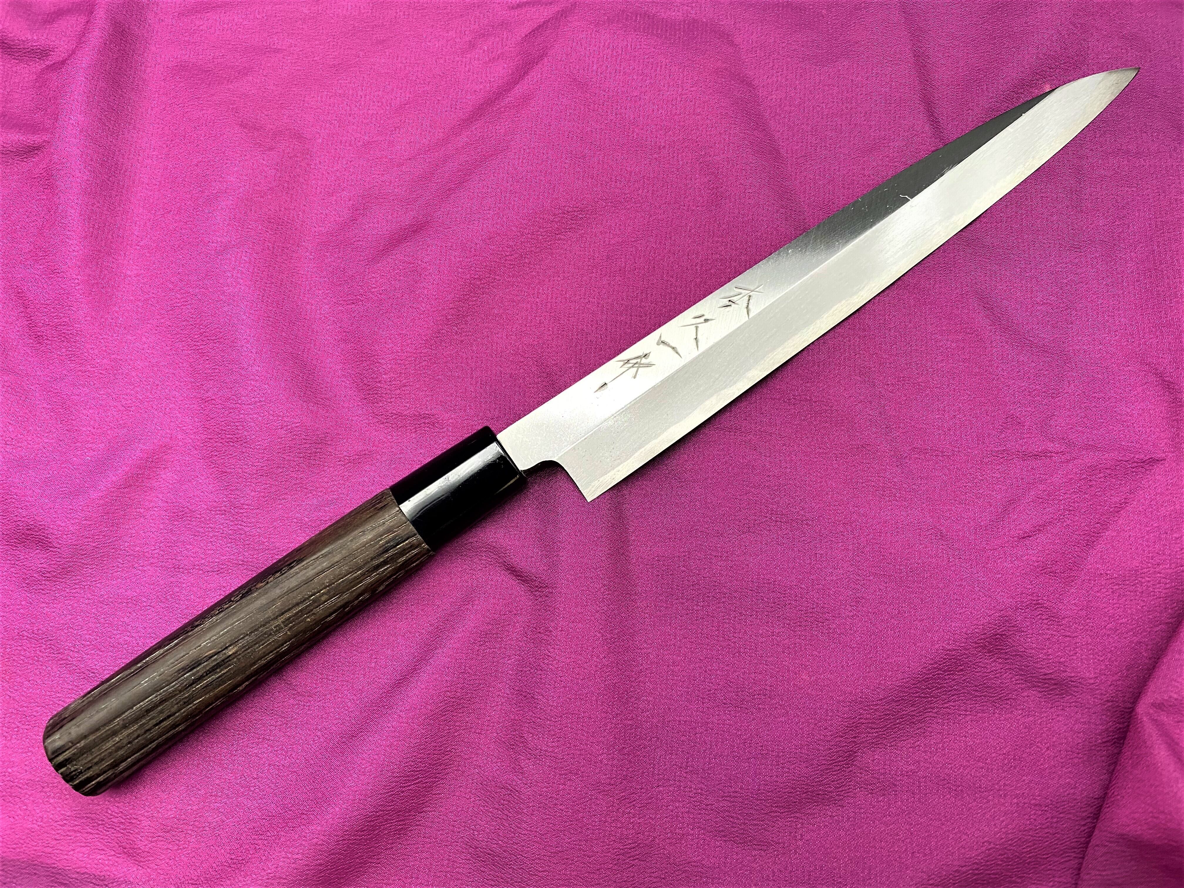 本久一作 片刃柳刃包丁7寸 安来青紙鋼 | 本久一刃物 前田鍛冶工房