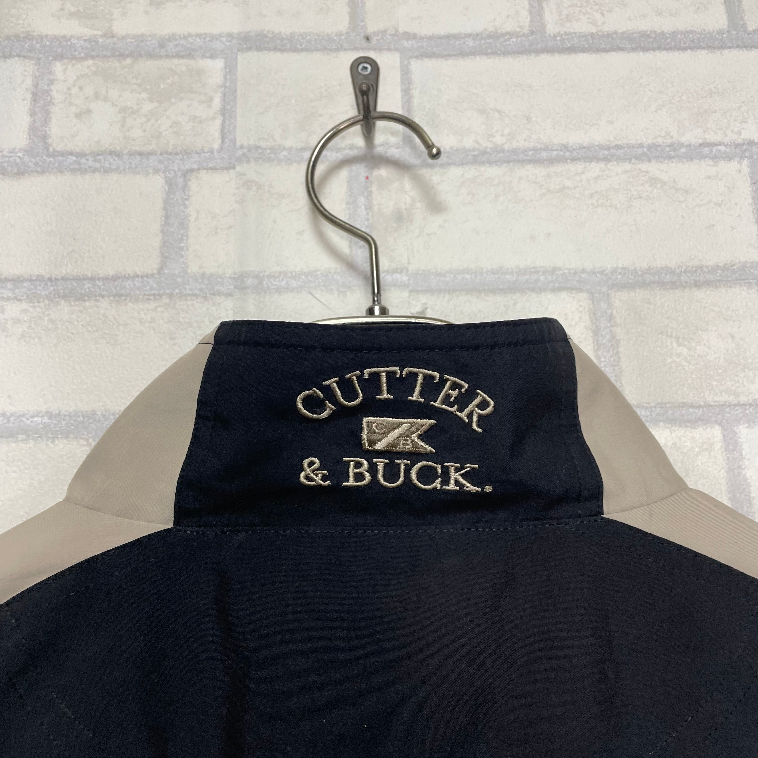 CUTTER  BUCK フルジップジャケット XXL 100%ポリエステル ドローコード 刺繍 古着屋OLDGREEN