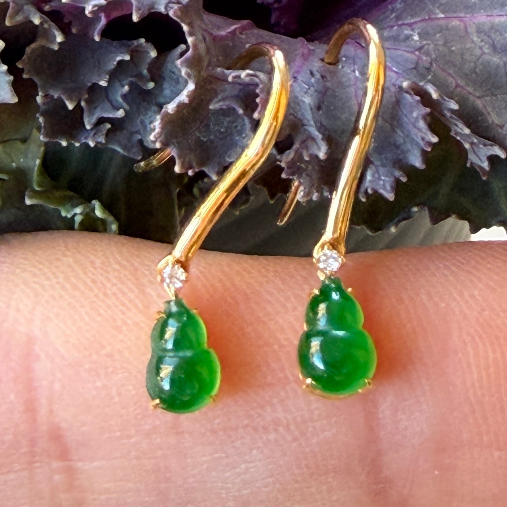 アンティーク◆翡翠 イヤリング antique jade ひすい 古董翡翠耳环 アンティーク◇翡翠 イヤリング antique jade ひすい 古董翡翠耳环