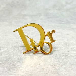 Christian Dior ディオール ロゴ ブローチ ゴールド アクセサリー