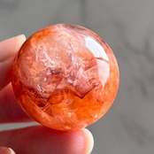 ヒマラヤレッドクォーツC*ヘマタイトインクォーツ*スフィア*マニカラン水晶*天然石インテリア*パワーストーン*置き物