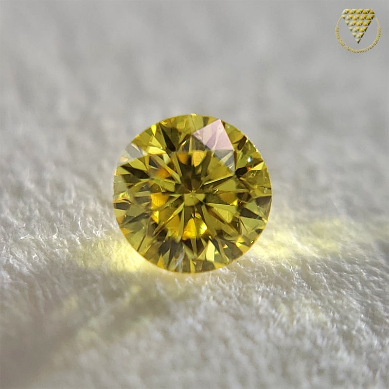 0.089 ct Fancy Vivid Yellow SI1 CGL 天然 イエロー ダイヤモンド