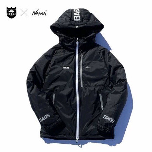 NANGA × BASS BRIGADE AURORADOWN JACKET - BLACK/WHITE/REFLECTOR 