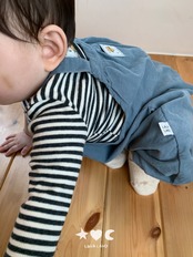 韓国子供服 / LALALAND / 26Autumn / ベベ ストライプ もちもちTシャツ / 秋服 / ベビー *6M~18M*