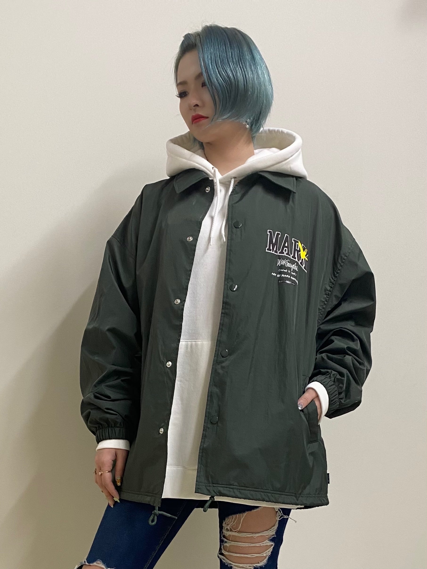 MARK GONZALES／Nylon Coach Jacket／M／khaki - アウター