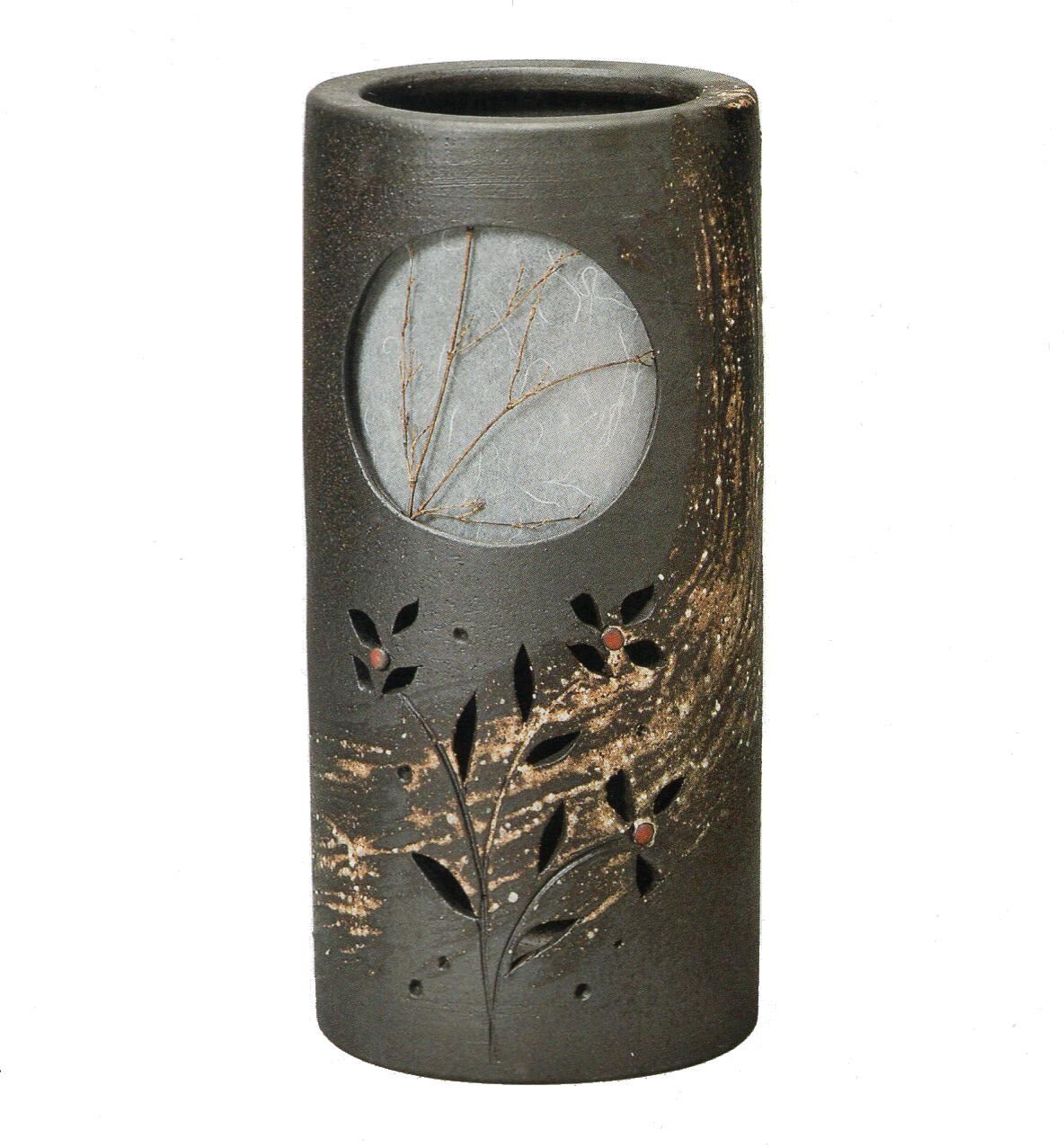 刷毛目傘立 （信楽焼き・陶器・傘立て・梅雨・雨・玄関・収納・B037-08