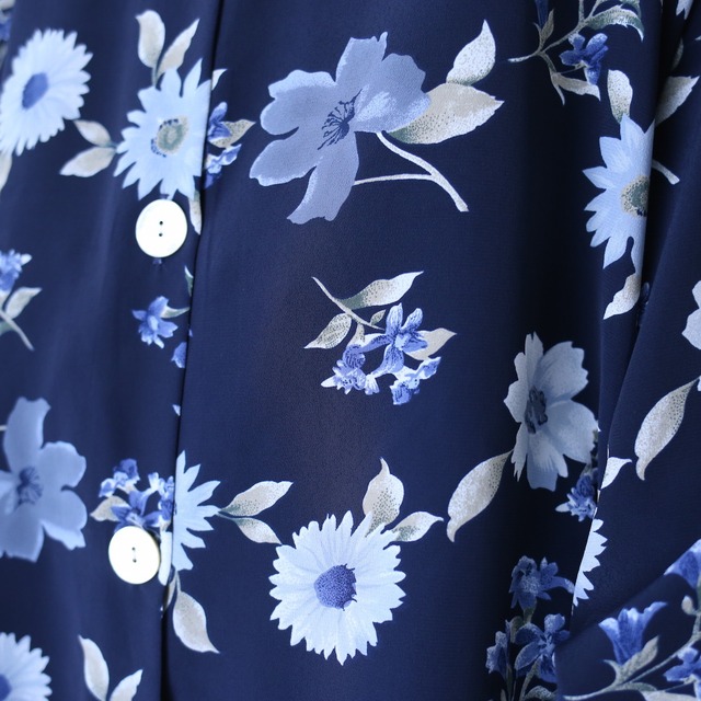 beautiful blue flower pattern over silhouette shirt