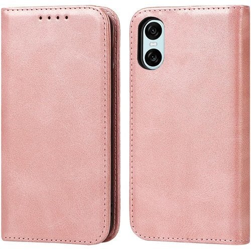 Xperia 10 VI ケース 手帳型 エクスペリア 10 VI 手帳ケース SO-52E A402SO 手帳型カバー SOG14 携帯カバー エクスペリア 10 6 ケース Xperia 10 6 手帳 XQ-ES44 スマホケース エクスペリア10VIケース 適用 BonwFzin PU レザー ベルトなし マグネット フリップ カード収納 スタンド 落ち着いた色 レトロ ピンク 2551