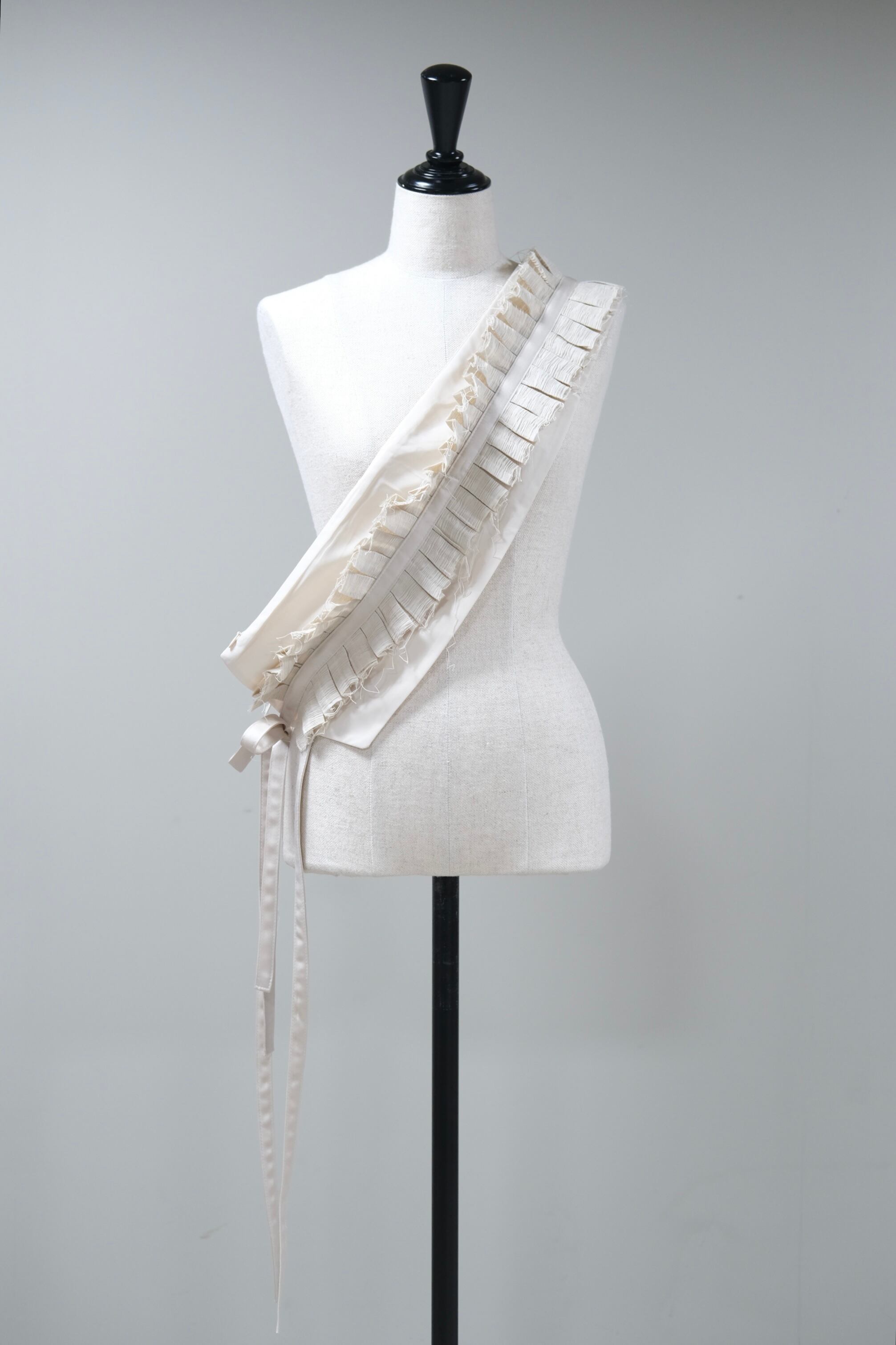 OPEN YY】 pleats layered pouch belt -beige- | loop