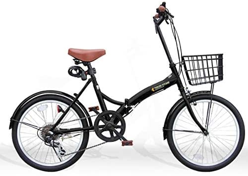 JPCS 20インチ折りたたみ自転車 P008N シマノ社製6段変速ギヤ カゴ付