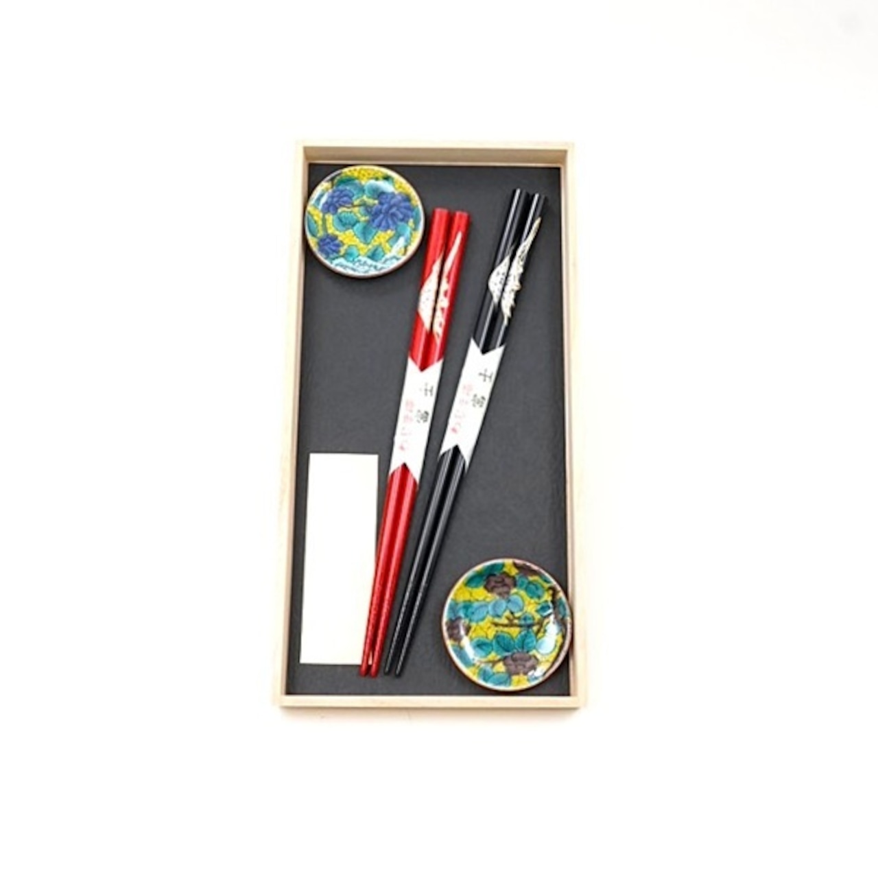 輪島うるし箸&九谷焼小皿セット 富士