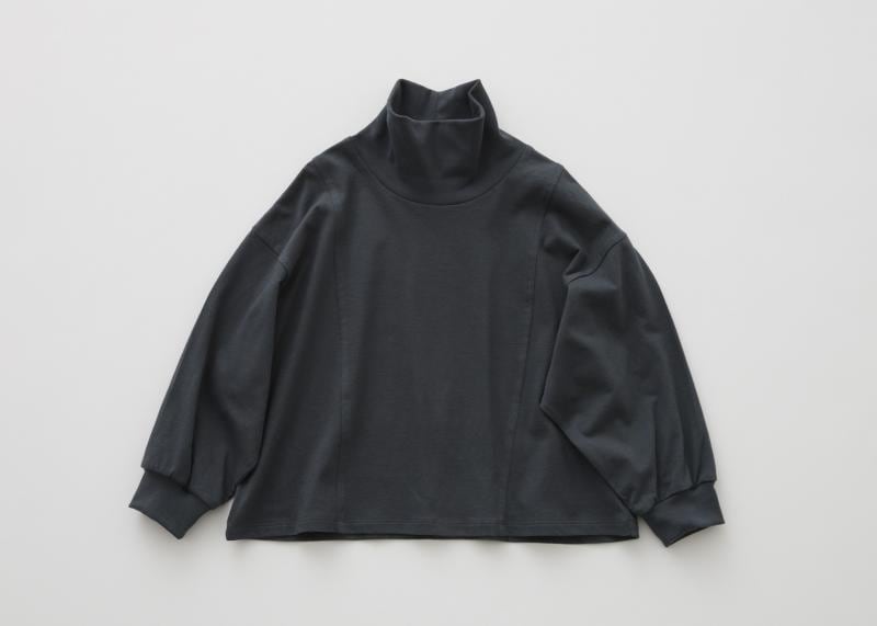 【 eLfin Folk 26AW 】 High Neck Tops / charcoal