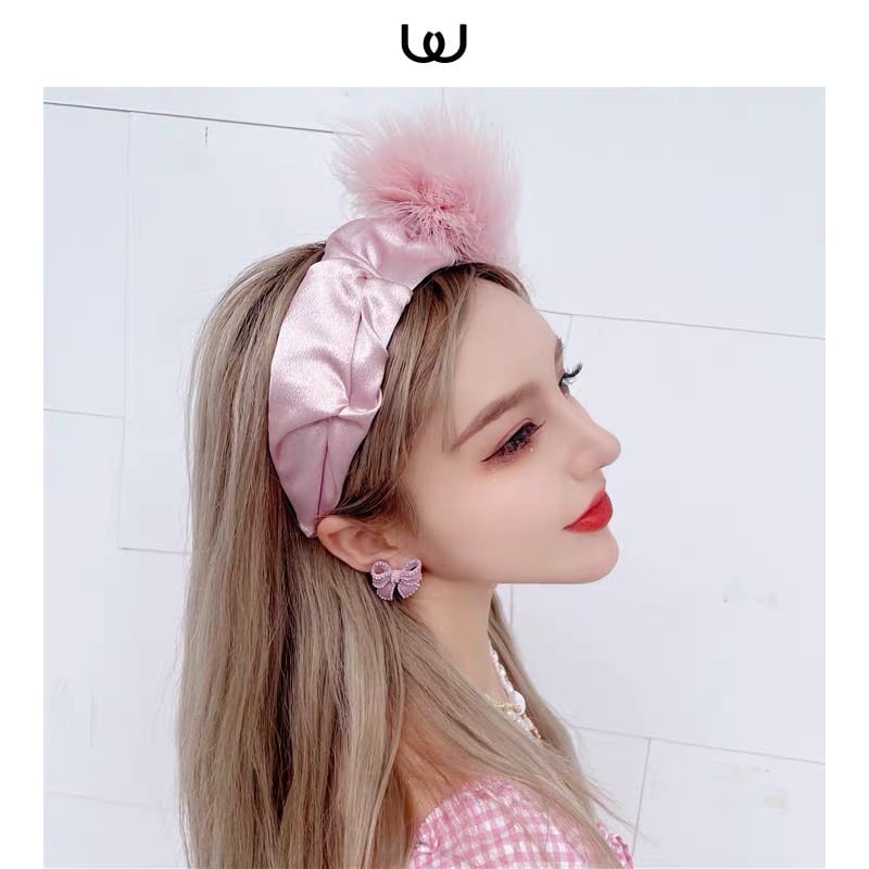 ファー カチューシャ リボン ピンク | LOVEYsmileSHOP