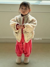 韓国子供服 / 26winter / cream bbang / スクリンクルフワフワジャンパー / キッズ / 冬服 *XS~XL*
