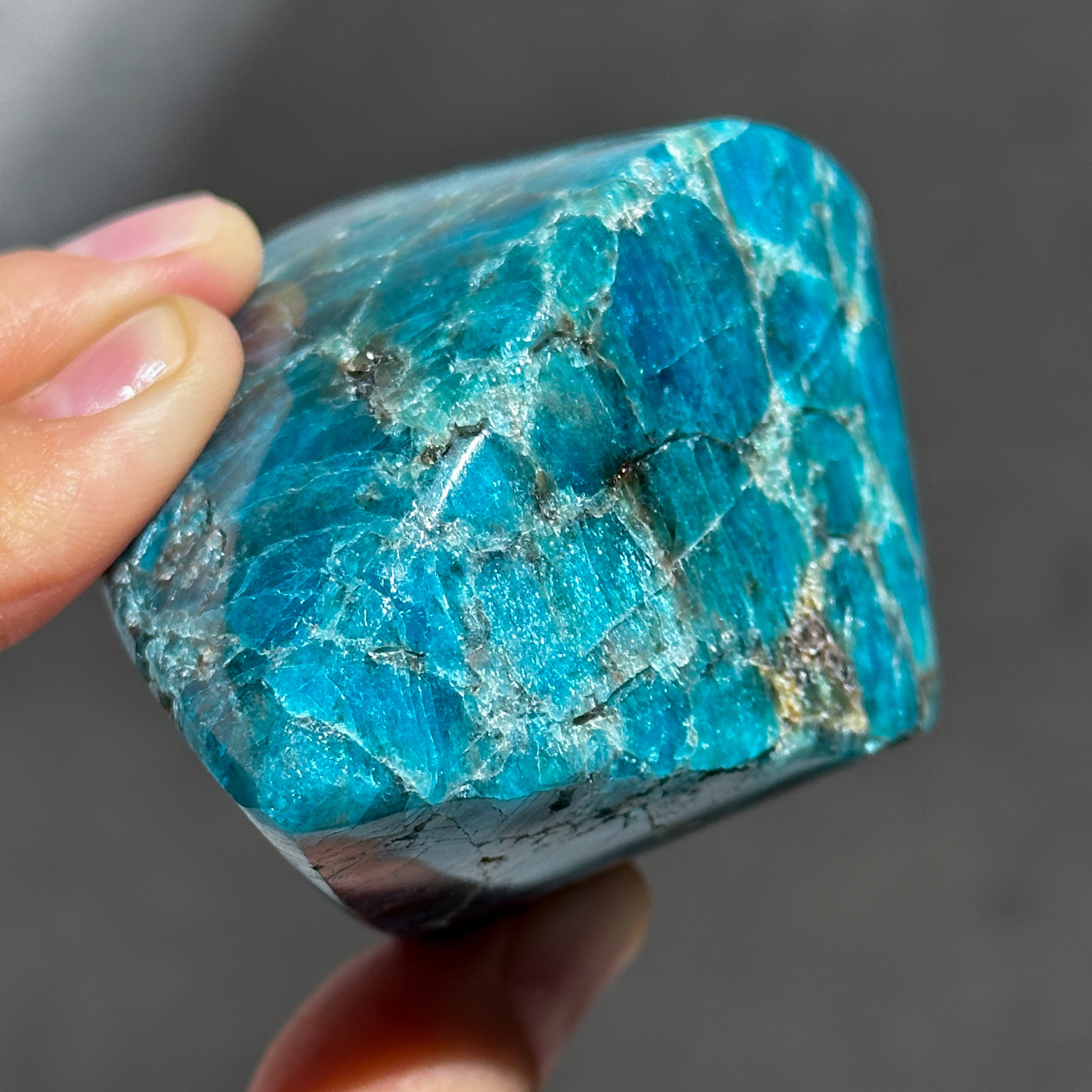ブルーアパタイト フレイム型24◇ Blue Apatite ◇ 天然石・鉱物