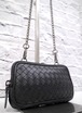 レア◆ BOTTEGA VENETA ボッテガヴェネタ イントレチャート クロスボディ レザー ショルダー ミニ バッグ ポーチ ポシェット 黒◆希少モデル