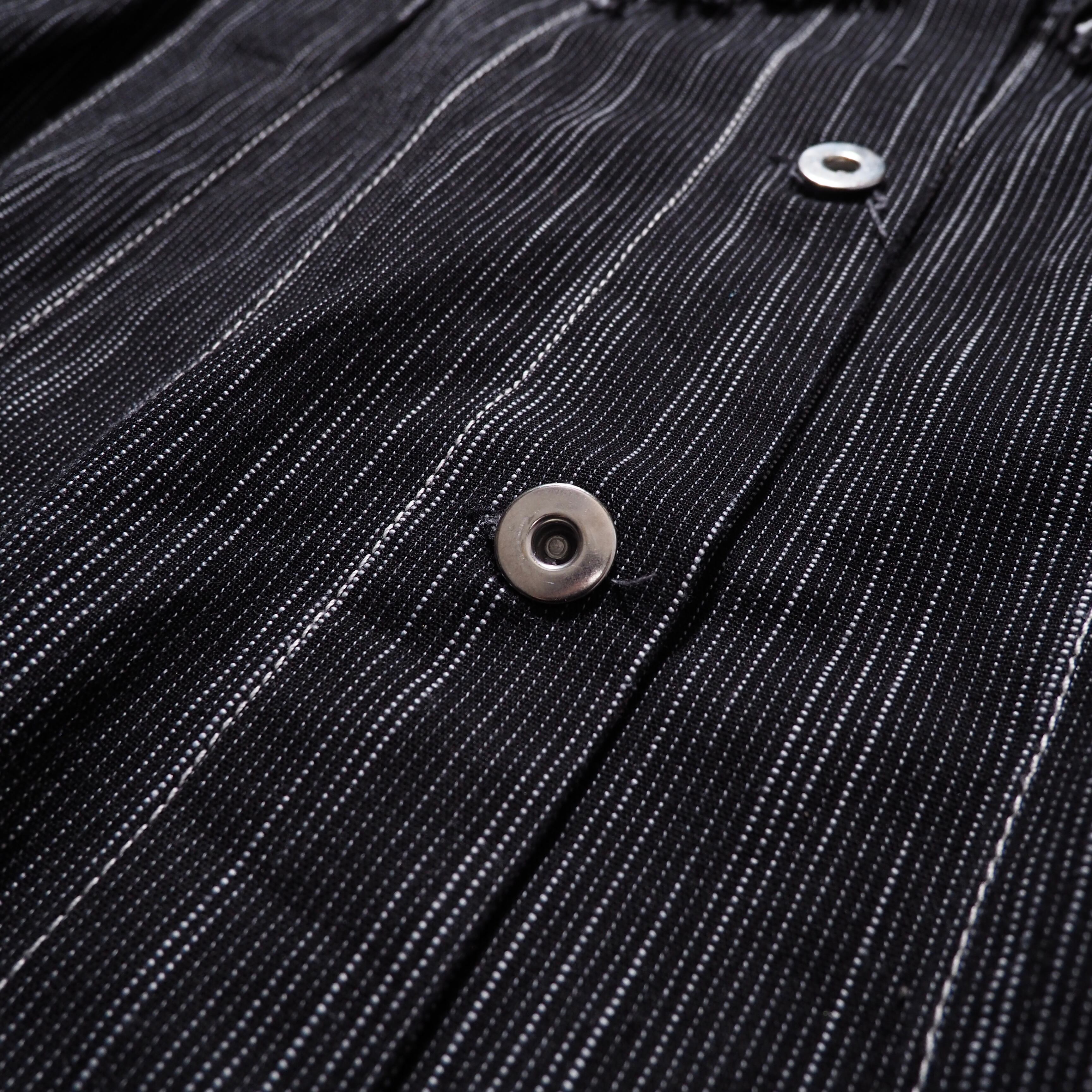 Black mode Fringe × Fower embroidery vintage loose jacket