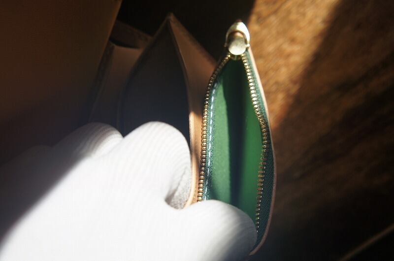 送料無料　ルガトショルダーのバイカーズウォレット【パロットグリーン】 受注製作】【送料無料】【プレミアムウォレット】ルガトショルダーの