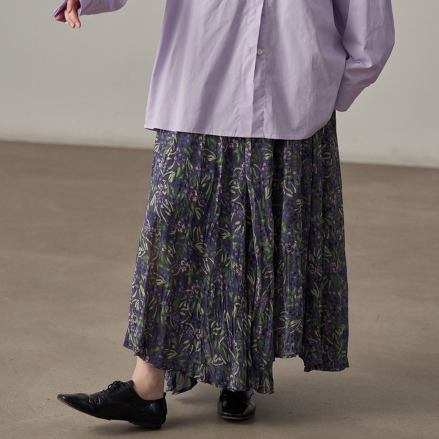 floral chiffon long skirt L0013