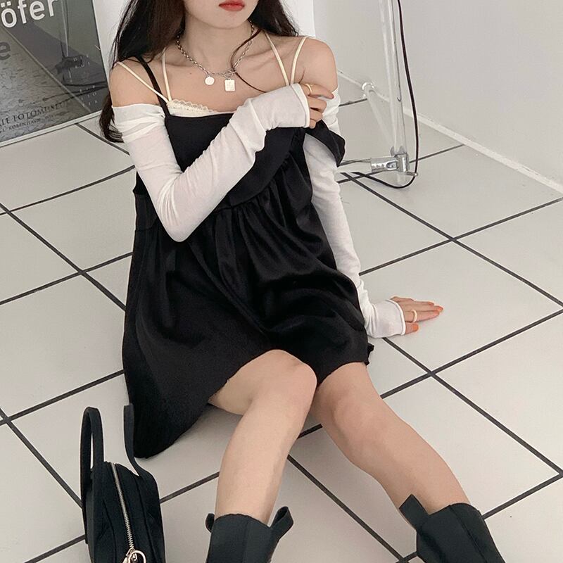 スカート サマーソリッド カラーダークドレス ストリート 夏物 ソリッドカラー ドラファッションホール79577101710