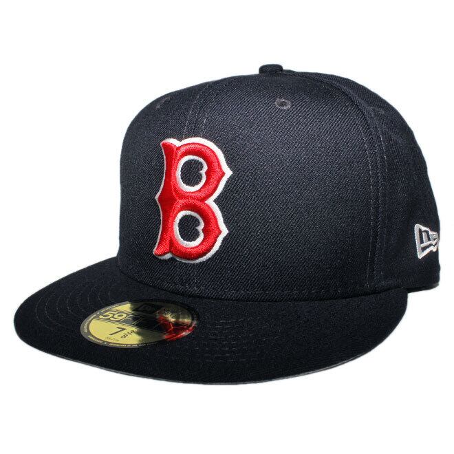 MLB 90s ボストンレッドソックス 6パネル キャップ 刺繍ロゴ ネイビー