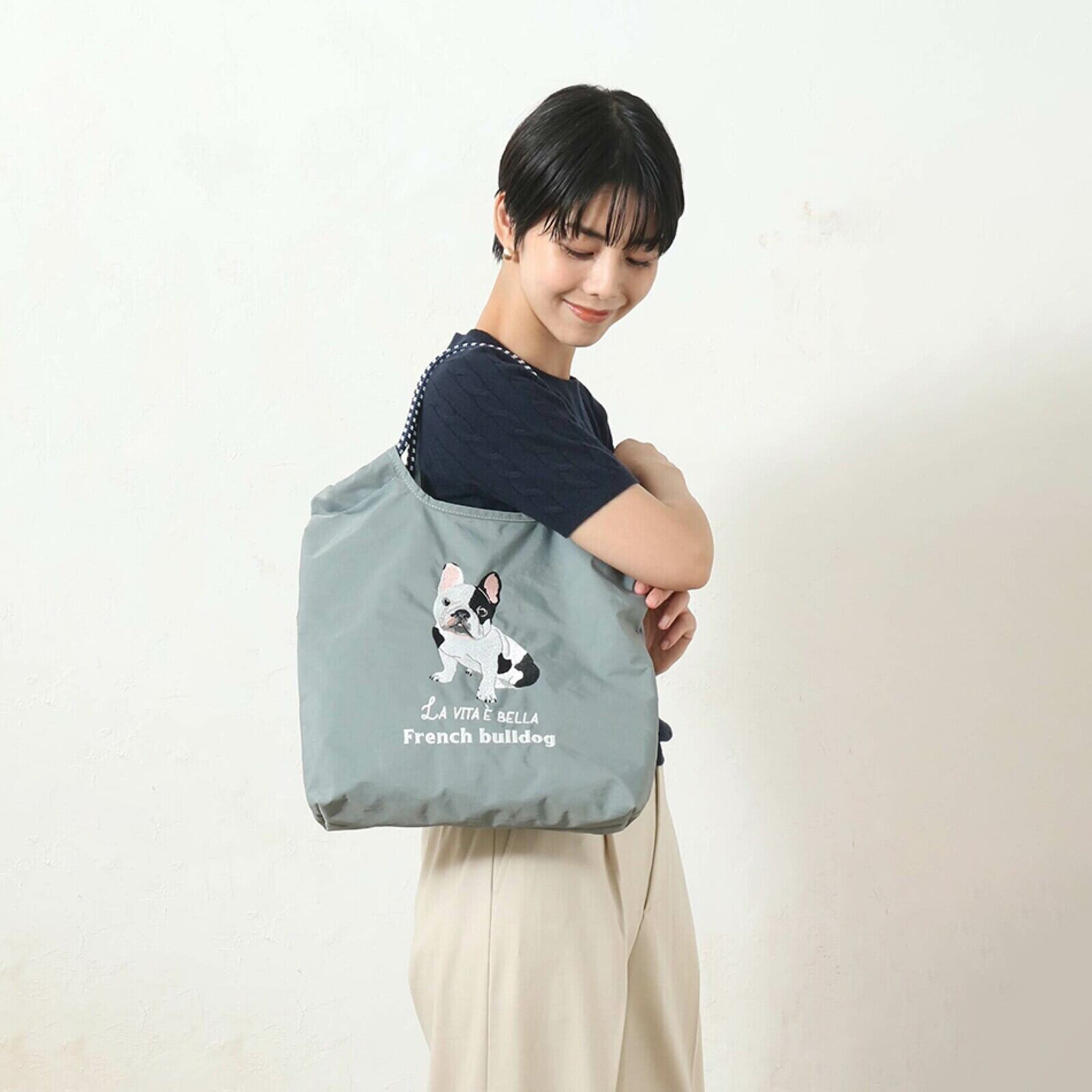 アニマル刺繍コードトートバッグ】猫 イヌ シュナウザー トイプードル