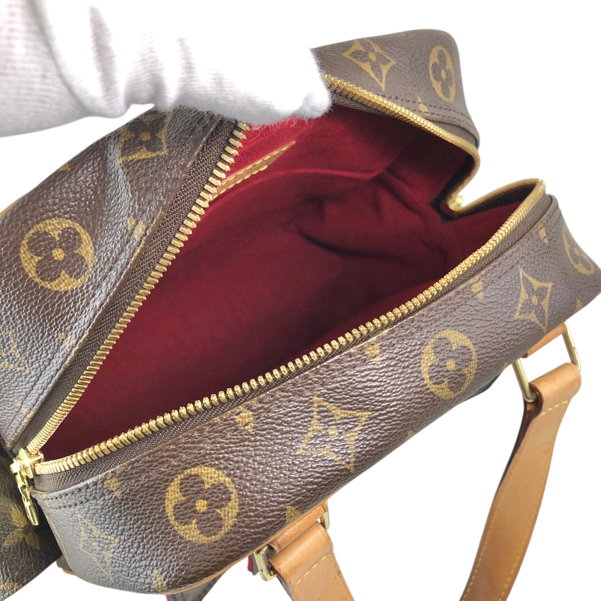 LOUIS VUITTON ルイヴィトン モノグラム ハンドバッグ ブラウン PVC