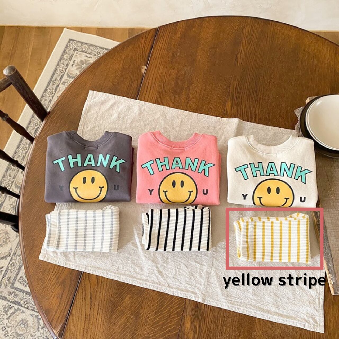 stripe spats / yellow pants │シンプルレギンス ストライプ 赤ちゃん 韓国子供服
