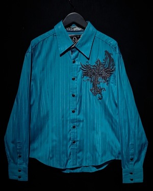 【WEAPON VINTAGE】Bling-Bling Print × Embroidery Design Vintage L/S Shirt