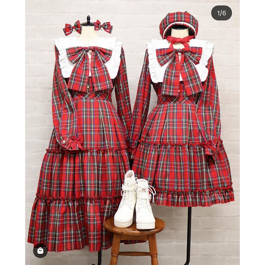 ロリィタ ワンピース クラロリ タータンチェック 英国風 お嬢様 バック