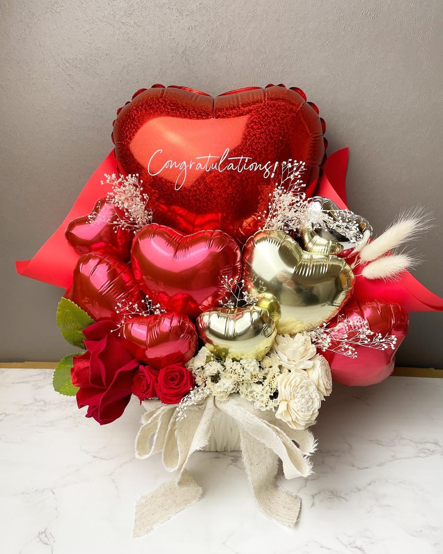 ハートバルーン【マンダリンレッド】