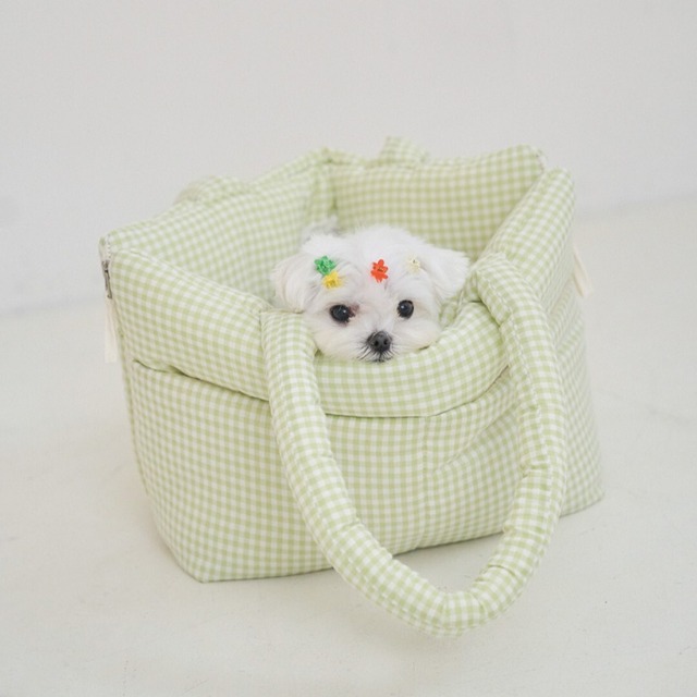 【即納】[aperty] wide bag（plaid green）