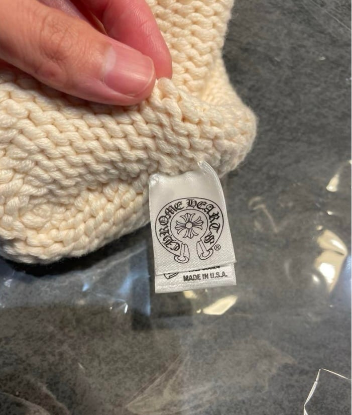 CHROME HEARTS クロムハーツ カシミヤ ニット帽 クロスデザイン ニット