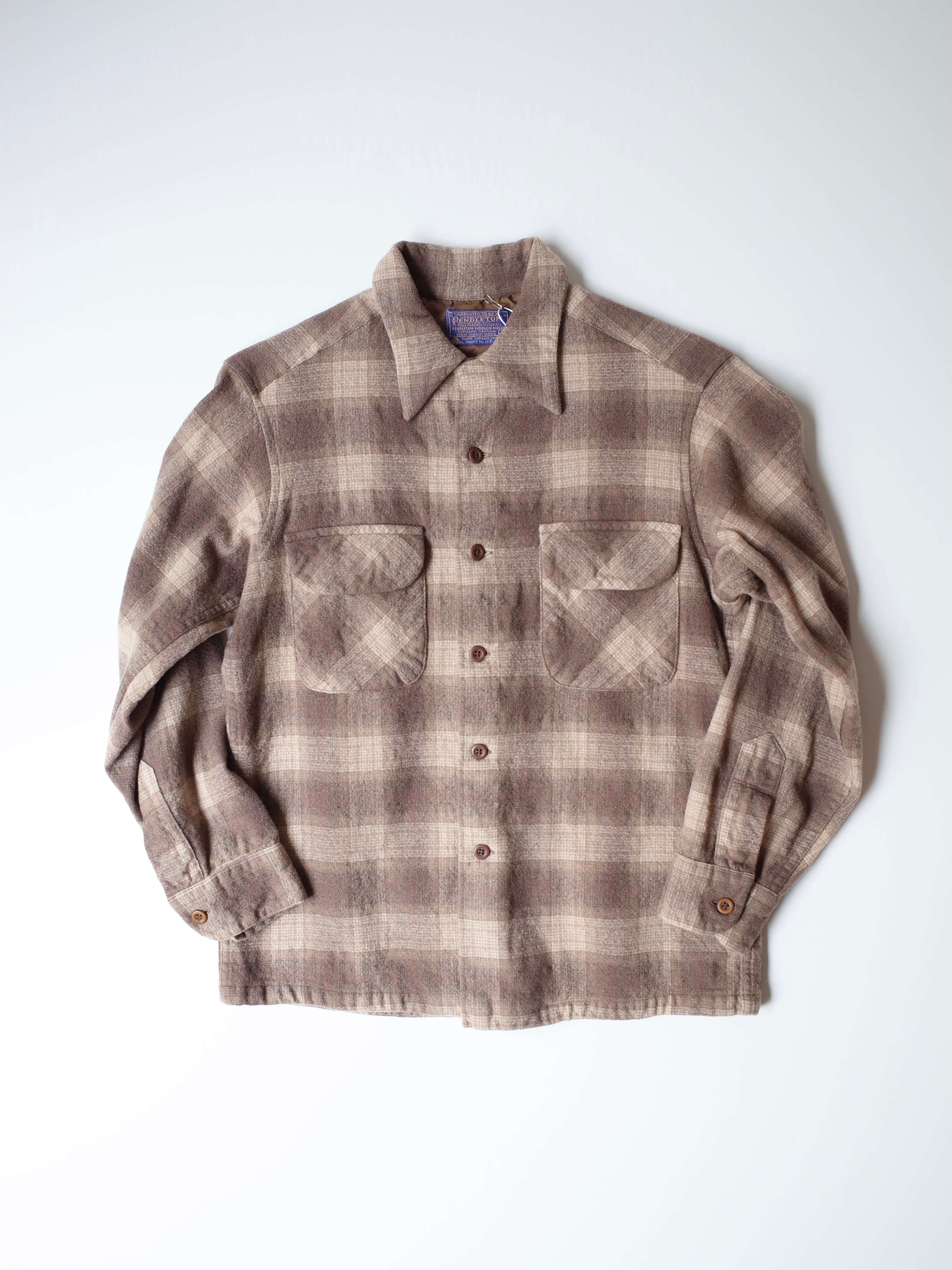 70s PENDLETON wool check shirt