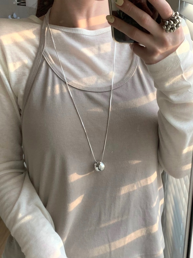 ball long silver necklace ㆍ