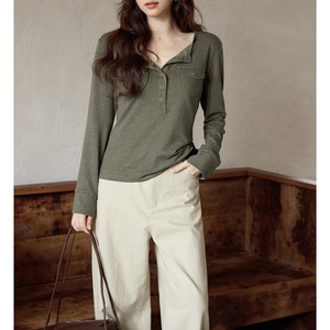 henley neck pocket t-shirt