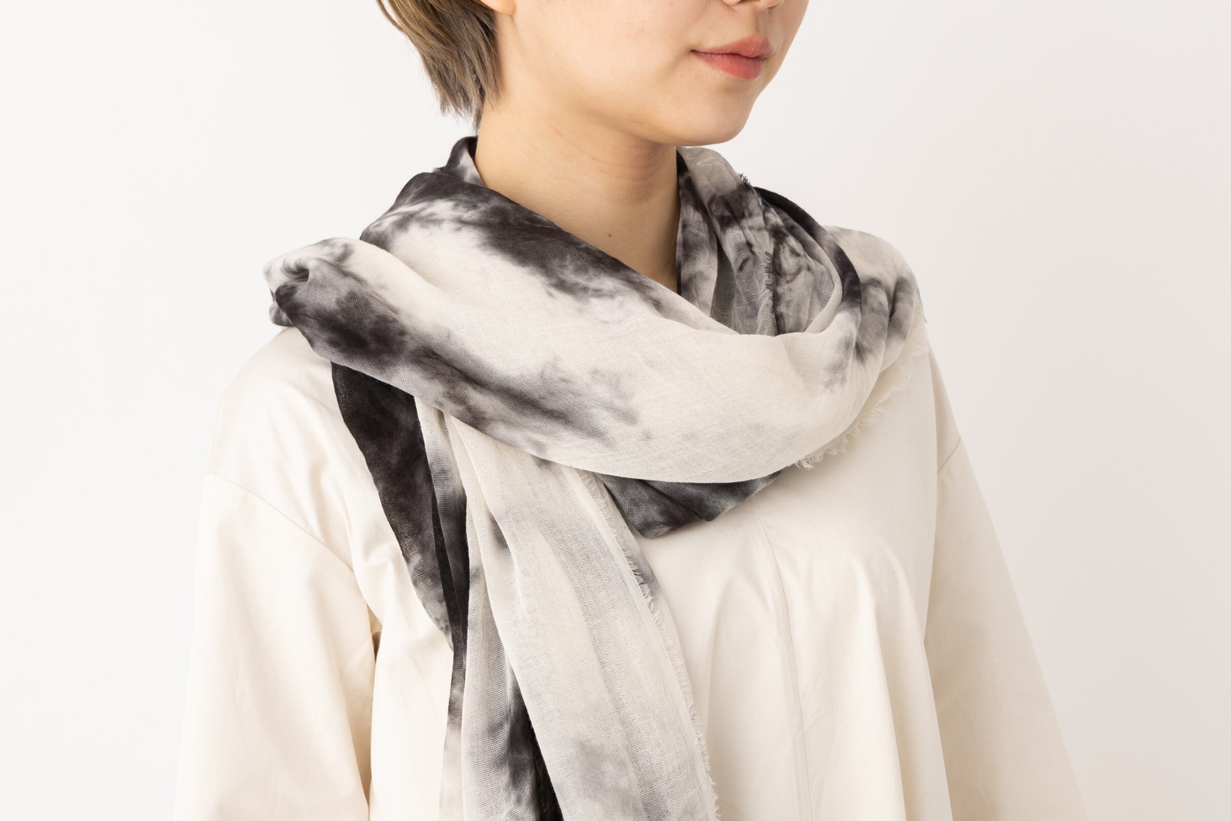 黒染めストール 「黒霧 -くろきり-（Black fog）」 | 中村商店