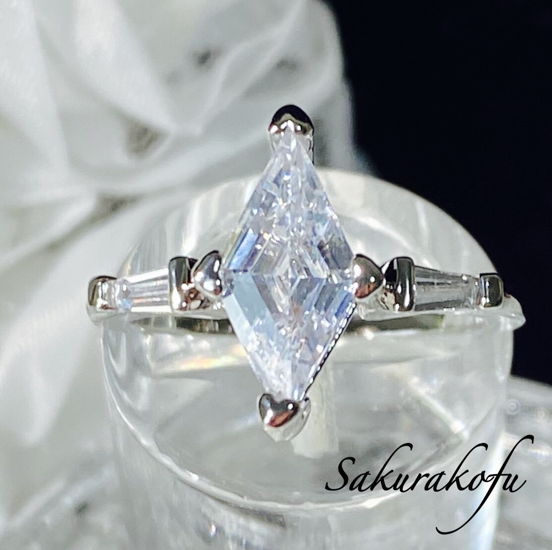 D039 ホワイトサファイア スタイリッシュ シンプルリング シルバー925 レディース 指輪