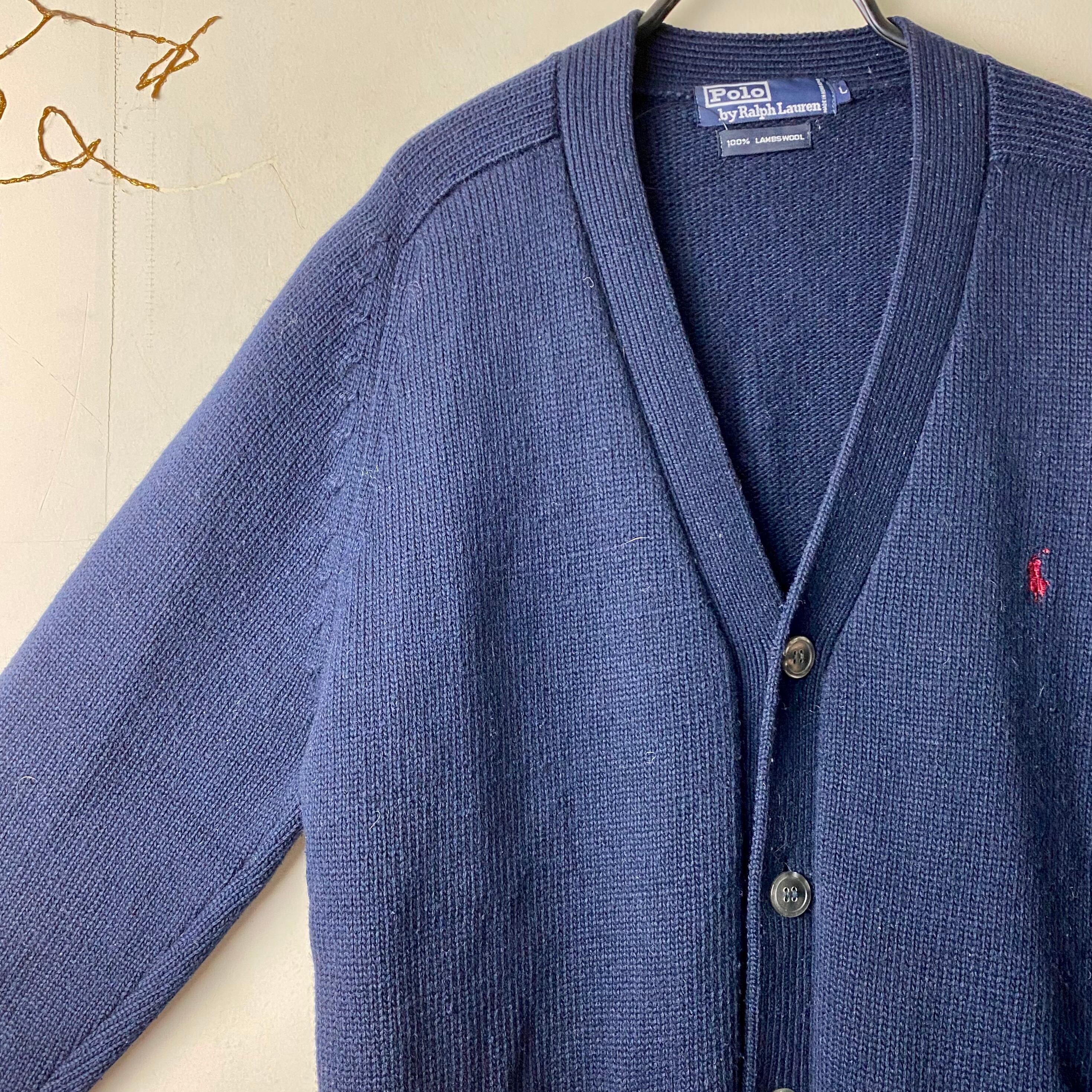 POLO by RALPH LAUREN navy wool cardigan | NOIR ONLINE