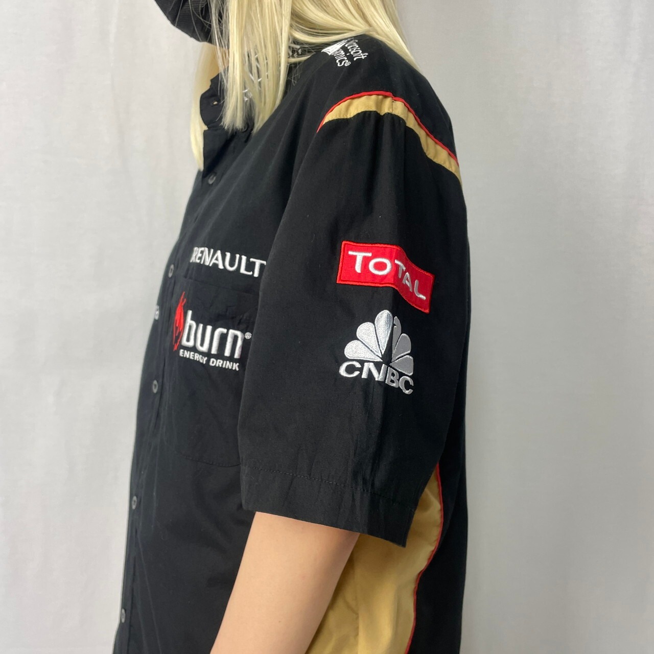 LOUTUS ロータス F1 レーシング ワッペン 刺繍 半袖 シャツ メンズM 