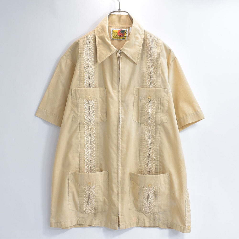 80s Haband ハバンド 刺繍 ピンタック ジップアップ デザイン キューバ