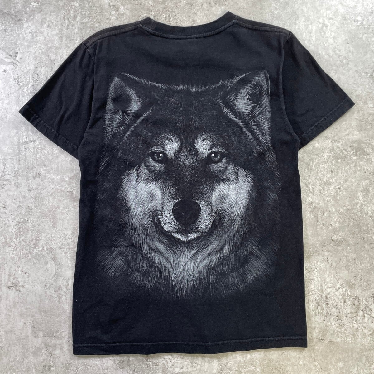 ROCK YEAH アニマル オオカミ 両面プリントTシャツ レディースS相当