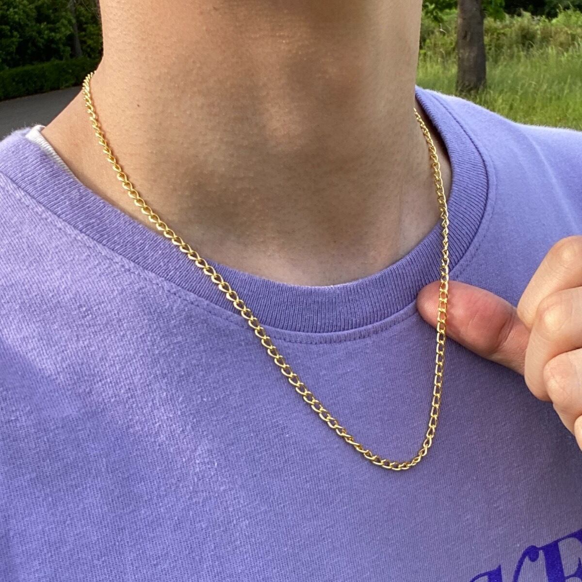 3mm】ゴールド チェーンネックレス メンズ ネックレス 50cm | Pay ID