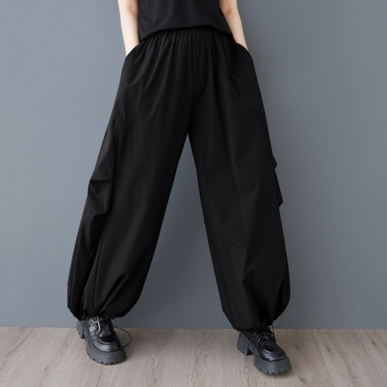 ドローストリング バルーン ワイドパンツ 00156